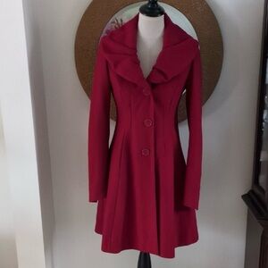 Express Women's Bold Red peacoat  Coat